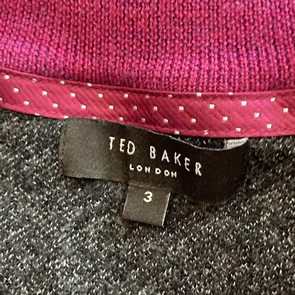 Ted Baker London Grey Wool Zip V neck Sweater Small Medium Fit 3 - Picture 14 of 16